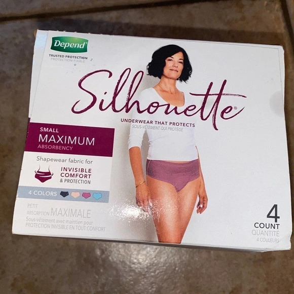 Depend SILHOUETTE Size Small Underwear Maximum Absorbency 4 Colors For Women New - Picture 4 of 4